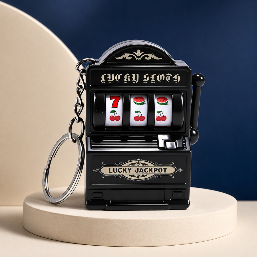 Lucky Pull Mini Slot Machine Keychain