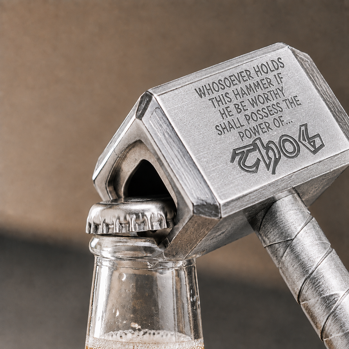 Silver Strike Hammer Bottle Opener